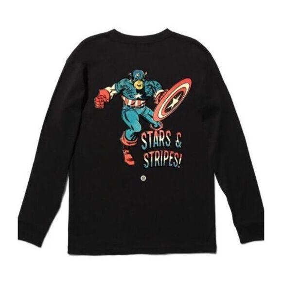 MARVEL X STANCE - NWOT Capt. America Stars & Stripes LS Tee. Mens M/Ladies L - Picture 4 of 16